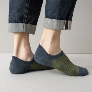 Herren Farbblock lässige Bootssocken Sommer unsichtbare atmungsaktive kurze Socken
