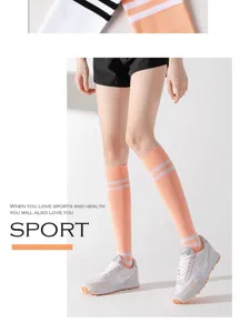 Dames sport compressie sokken kniehoog hardlopen fitness gestreept mode kousenwaren