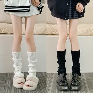 Chauffe-jambes en tricot japonais mignonnes chaussettes slouch d'hiver chaudes très longues