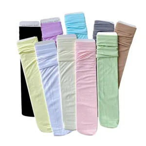 Samt lange Socken für Damen, süße japanische JK Stil Schüler Tubensocken in vielen Farben