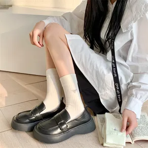 Calzini medi donna simpatico ricamo ape cotone bianco alla moda casual per ogni giorno
