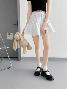 Japanese JK style white ruffled socks, Lolita sweet mid-calf socks for women, trendy daily wear.