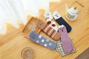 Winter niedliche Cartoon Tier Korallenfleece Damen Socken warme dicke Wintersocken