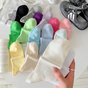 Damen Maschengewebe Atmungsaktiv Baumwolle Sport Socken Nahtlos Mehrfarbig Kurzarm Lässig Knöchelsocken Für Sommer Alltag
