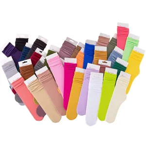 Bunte Samt Stacking Socken Damen Wadenlange Strümpfe atmungsaktive Freizeit Strumpfwaren.