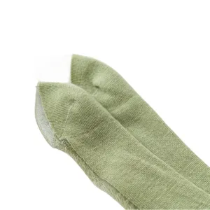 Green short socks for women, lightweight summer breathable knit ankle socks style main view.