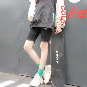 Calzini a metà altezza tinta unita da donna, stile coreano alla moda, comodi e traspiranti.