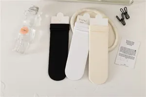 Femmes chaussettes mi-tubes couleur unie minimaliste décontracté confortable