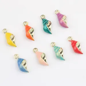 Pendeloques coquillage émail coloré, vue détaillée pour accessoires de bijoux DIY.