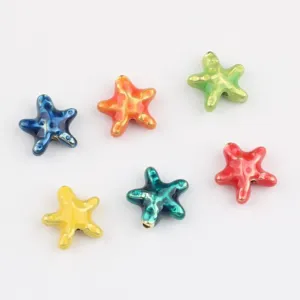 Perline in lega di stella marina smaltata colorata per gioielli fai da te bracciali