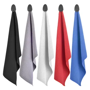 Microfiber Magnetic Golf Towel Waffle Pattern Highly Absorbent Quick Drying Cleaning Cloth With Strong Magnet Attachment