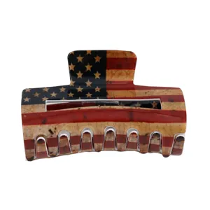 8cm haarklem met Amerikaanse vlag patroon voor Independence Day haaraccessoires