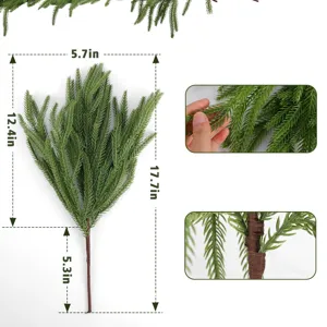 Artificial Norfolk pine needles for Christmas decoration with detailed dimensions 17.7 inch