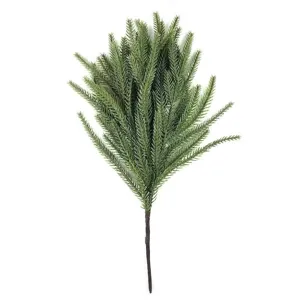 Realistic artificial Norfolk pine branch for Christmas decor made of soft green PE material