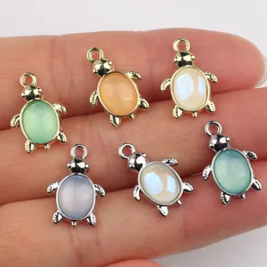 Colorful alloy turtle pendant charms DIY necklace bracelet earrings jewelry accessories findings.