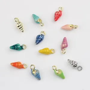 Mini pendentifs coquillage en émail alliage DIY accessoires de bijoux pour bracelet collier faits à main.