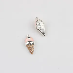 Ice cream charm detail showing enamel texture, perfect for DIY jewelry making.