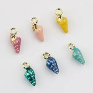 Pendentif conque mini goutte d'huile en alliage minimaliste bracelet bijoux faits à la main