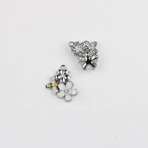Pendentifs abeille fleur en alliage émaillé, parfaits pour colliers et bracelets DIY uniques.