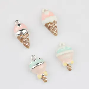 Cute alloy enamel ice cream lollipop charms DIY jewelry pendant for necklace bracelet.