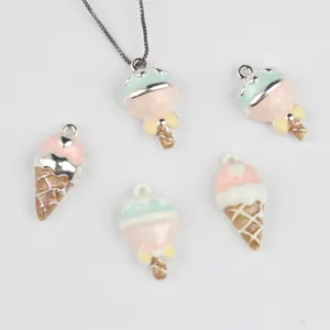 Alloy Drip Oil Ice Cream Lollipop Charms For DIY Necklace Bracelet Earrings Sweets Pendants Accessories