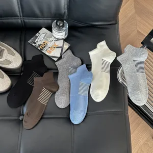 Mens low cut breathable mesh athletic socks multi-color cotton set for daily wear.