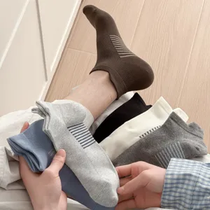 Men breathable mesh low cut athletic socks comfortable cotton ankle boat socks multi-color set
