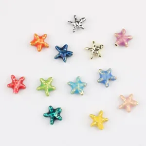 Colorate perline di stelle marine in lega per accessori di creazione di gioielli fai da te.