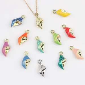 Mini Breloques de Conque en Alliage Émail Pendentifs pour DIY Fabrication de Bijoux Colliers Bracelets Boucles d'Oreilles