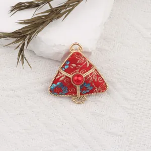 Chinese style intangible cultural heritage Song brocade zongzi pendant detail view accessory charm.