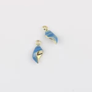 Mini pendentifs coquillage émail bleu en alliage pour bracelets colliers boucles d'oreilles DIY