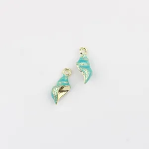Pendentif coquillage émaillé en métal turquoise or accessoires de fabrication de bijoux DIY