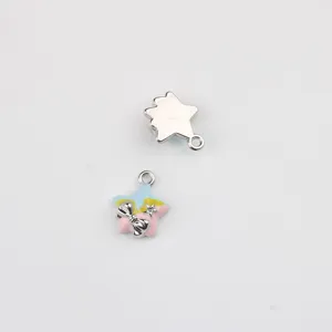 Minimalist alloy oil-drop bow star pendant DIY jewelry accessories for handmade necklaces.