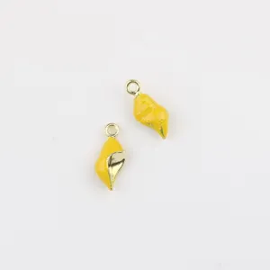 Mini pendentif coquillage jaune en alliage pour bracelet collier bijoux faits main DIY