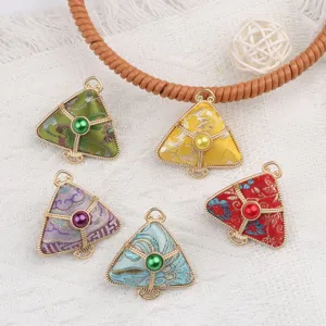 Traditional Chinese style Song brocade zongzi pendants DIY keychains bag charms accessories.