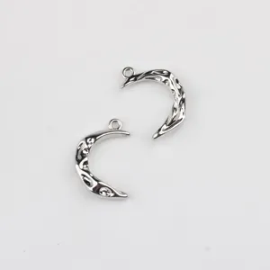 Zilveren legering maan hanger charms, DIY sieraden accessoires voor handgemaakte kettingen.