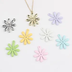 Geverfde Legering Kleurrijke Madeliefje Bedeltjes Mori Stijl Kleine Madeliefje Hangers Voor DIY Armband Ketting Oorbel Sieraden Maken Accessoires