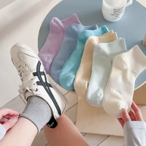 Bunte Mesh atmungsaktive Kurzsocken für Damen, bequeme Baumwoll Sommer Sportsocken