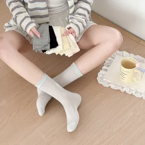 Damen Feinstrumpf Socken Sommer atmungsaktiv duenn Seide Mehrfarben Pack Detail Ansicht