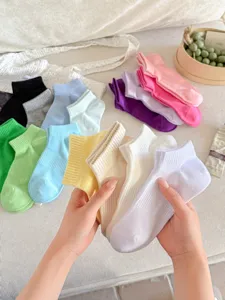 Frühling Sommer bunte atmungsaktive Mesh Baumwolle kurze Socken Damen Alltagsmode Stil