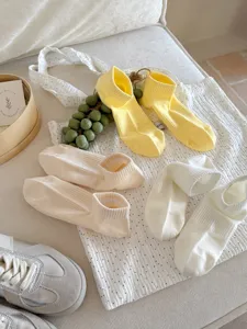 Frühling Sommer Mesh atmungsaktive flache Socken Set, süße Bonbonfarben lässige kurze Socken Damen.
