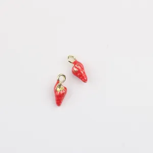 Pendentif coquillage minimaliste en alliage rouge goutte d'huile pour bracelet collier DIY.