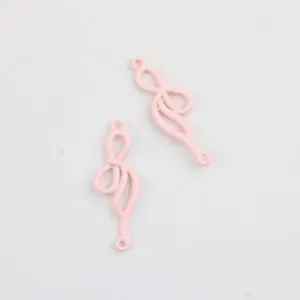 Colgante conector de lazo en aleacion rosa para pulseras y collares de joyeria DIY.