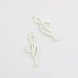 Colgante conector de doble lazo con lazo de esmalte blanco para joyería DIY detalle.