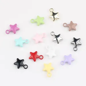 Colorful alloy star charms pendants for DIY jewelry making, bracelets, necklaces, earrings.