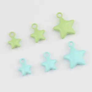 Colorful alloy star pendants charms for DIY jewelry making, bracelets, necklaces, and earrings.