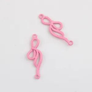 Colgante conector de lazo rosa de aleacion para pulseras collares y pendientes hechos a mano.