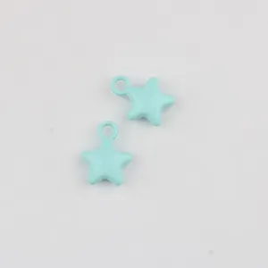 Close-up of light blue star charms detail, ideal for DIY handmade necklaces and bracelets.