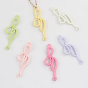 Dijes Conectores de Lazo de Aleación Pintada de Colores con Doble Agujero para Creación de Joyas DIY Pulseras Collares Pendientes