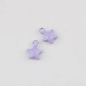 Purple star alloy pendant charm for DIY jewelry making, necklace bracelet accessories.
